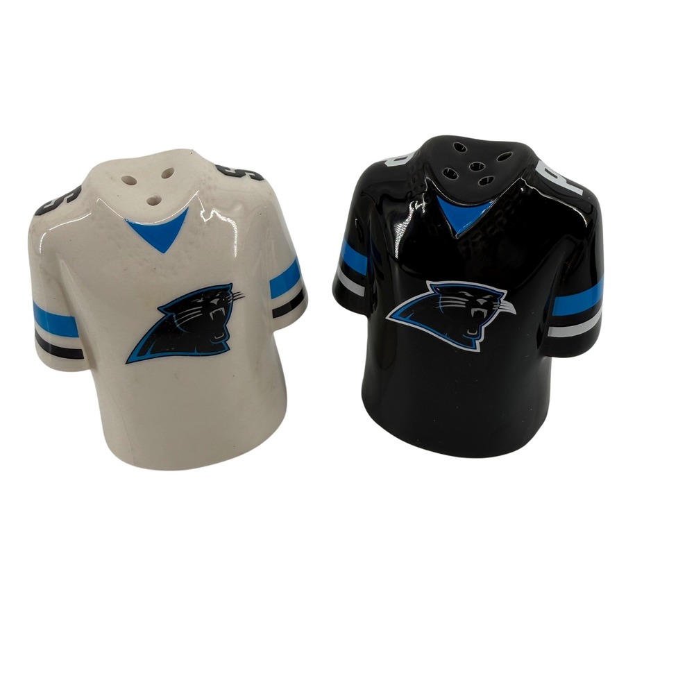 Carolina‎ Panthers NFL Jersey Salt and Pepper Shaker Set Ceramic Black White
